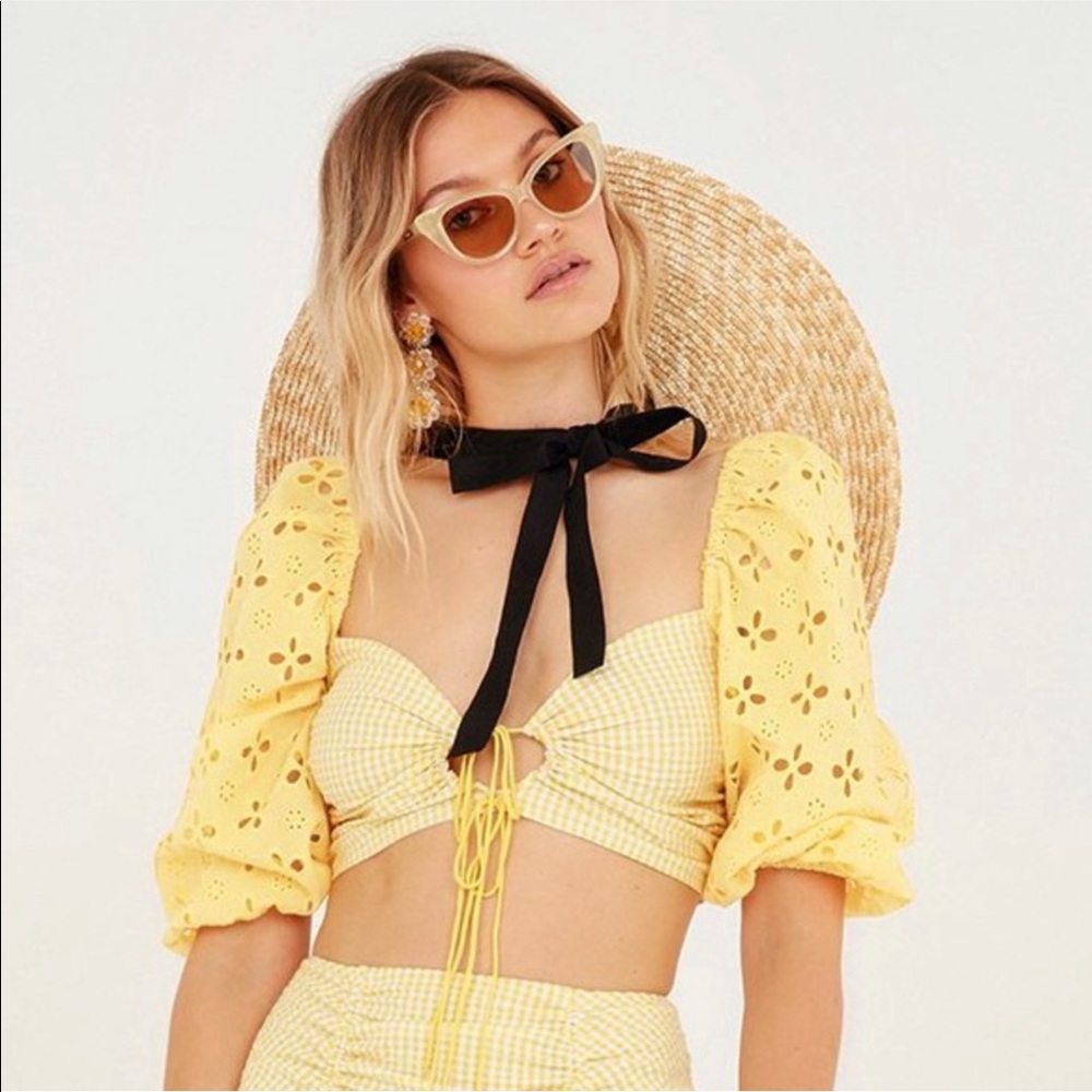 For Love And Lemons Picnic Crop Top XS